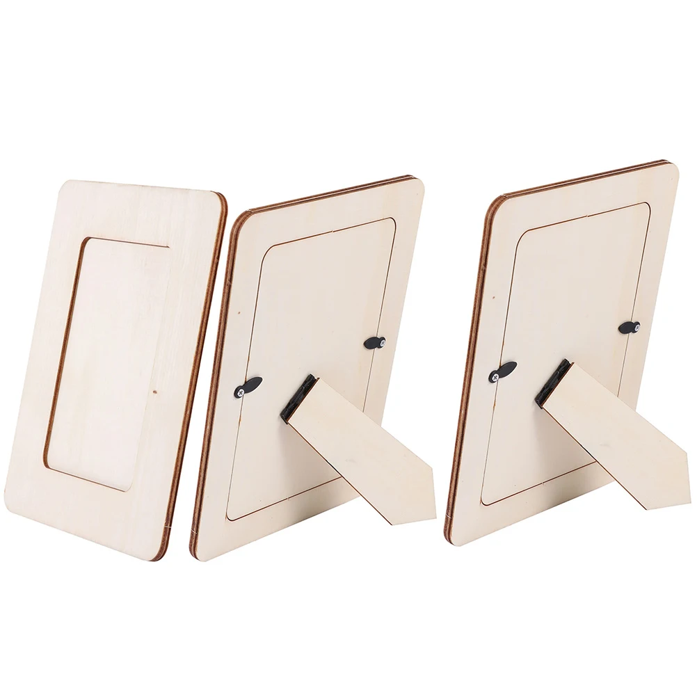 

3 Pcs White Wooden DIY Picture Frames for Kids Artwork Clay Craft Unfinished Photo Frames Toddler Art Projects Sewing Crafts