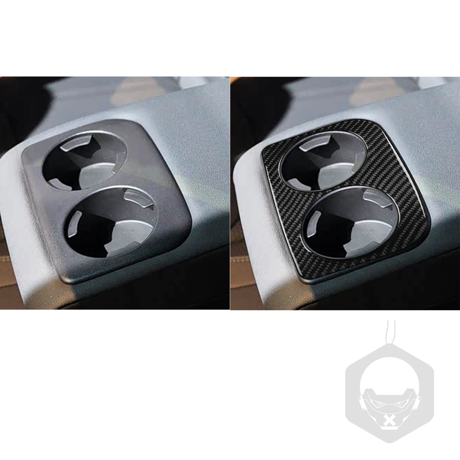 Real Carbon Fiber Car Accessories Rear Cup Holder Trim Cover Soft Sticker For Subaru Forester SK 2019 2020 2021 2022 2023 2024 view 4