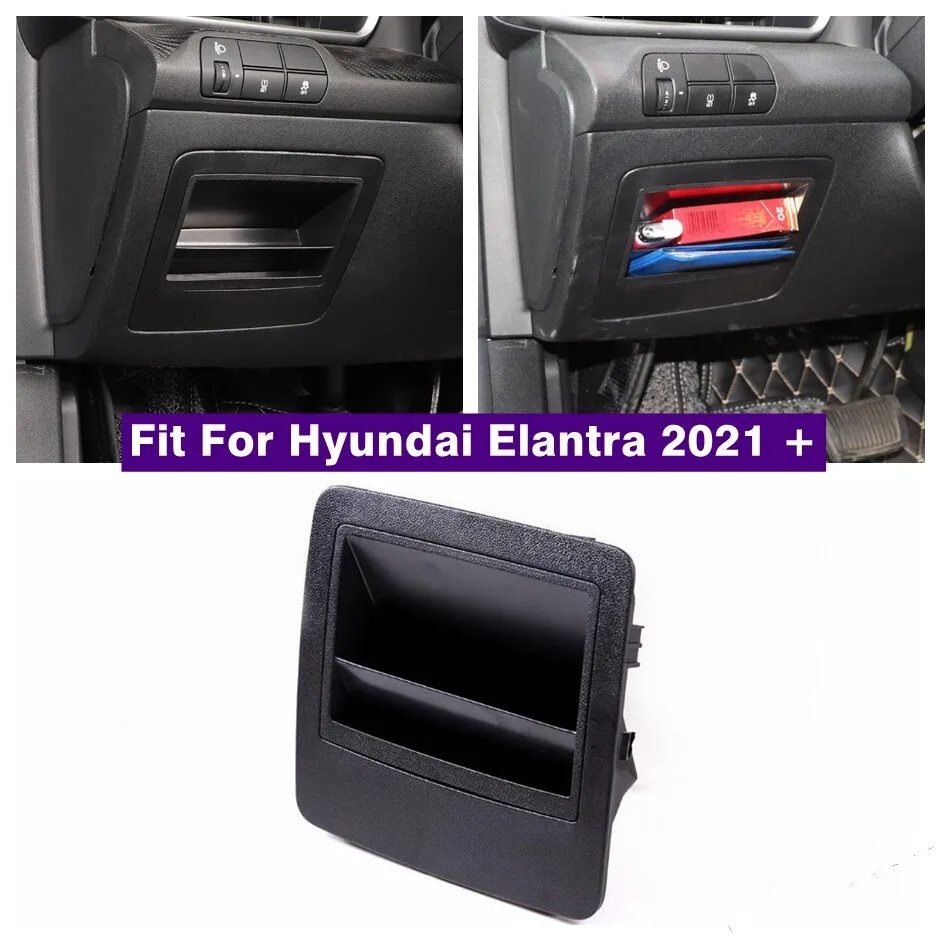 

1PCS ABS Black Car Fuse Storage Box Tray For Hyundai Elantra CN7 2021 2022 2023 Auto Interior Modification Accessories