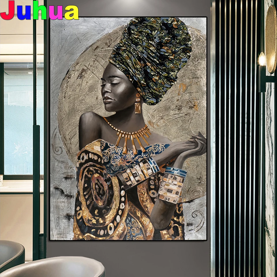 

5D Diy Diamond Mosaic African Woman Graffiti Art Diamond Painting Full Square Round Diamond Embroidery portrait Girl home decor