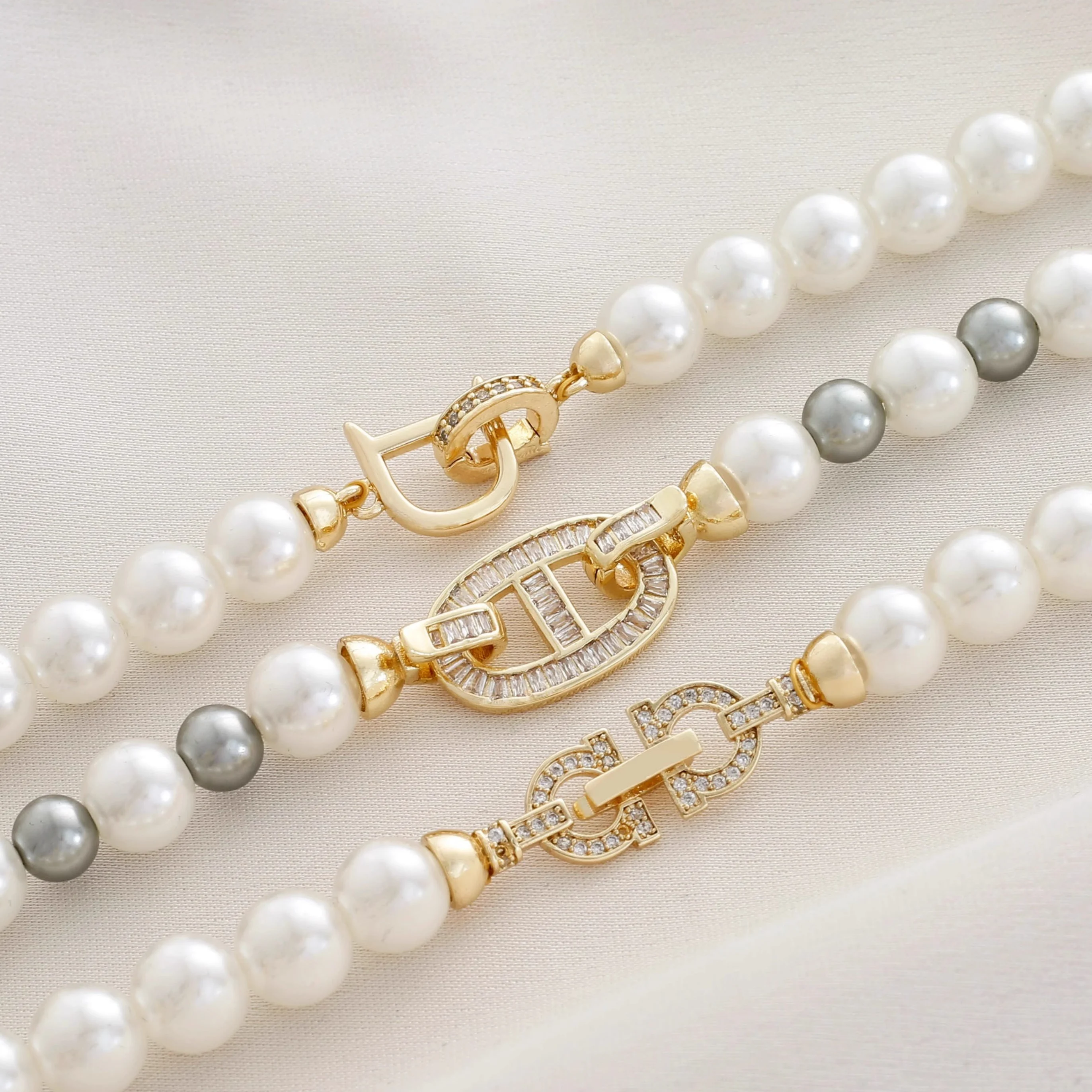 1 Piece Micro-inlaid Zircon Japanese Letter D U-shaped Connecting Buckle Diy Pearl Bracelet Necklace Jewelry Buckle Accessories