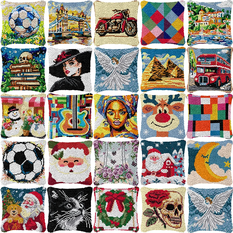 Angel Lady Latch Hook Kits Rug Africa Classical Pattern Rug Hooking Kit Christmas Knotted Point Cushion Carpet Embroidery Pillow