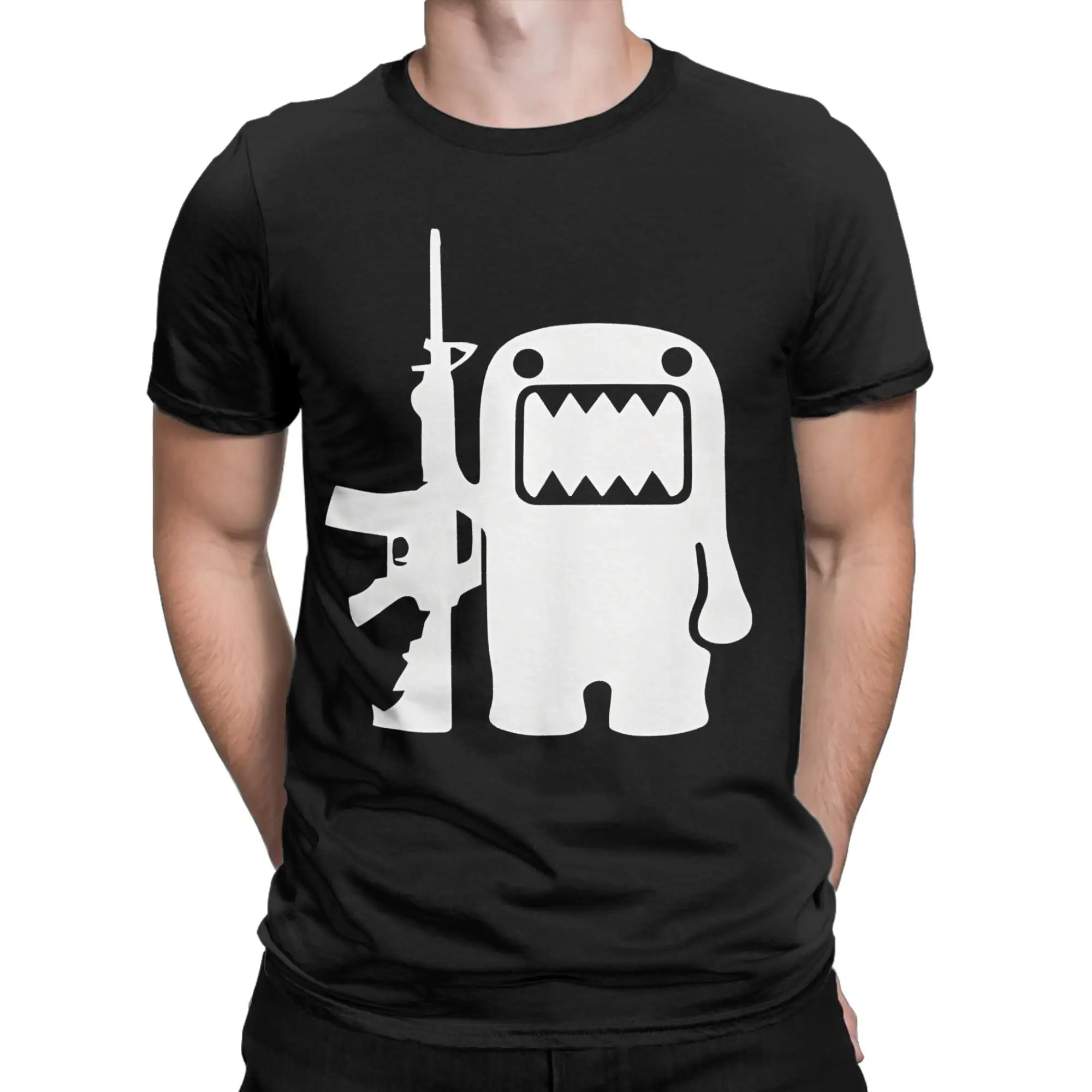 دومو كون AK-47 تي شيرت الرجال القطن الخالص متعة تي شيرت طاقم الرقبة تي شيرت قصير الأكمام بلايز هدية فكرة