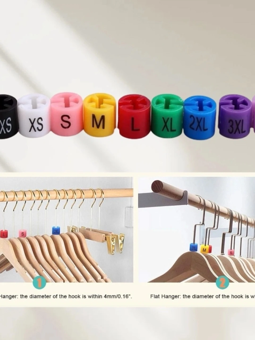 

Color Hanger S/M/L Size Button Buckle Clothing Letter Display Label Color Circular Plastic Adult Clothes Size Mark Circle Tag
