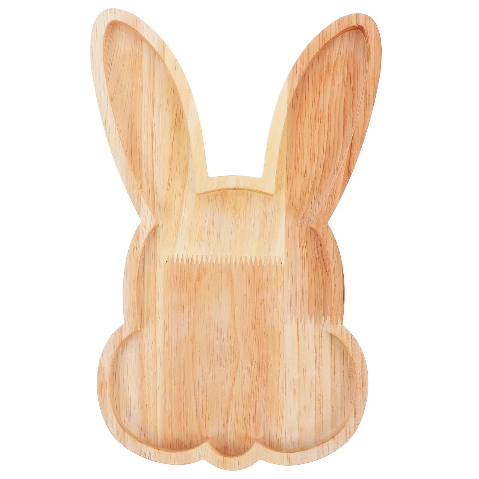 Easter Wooden Tray Shape Wood Versatile Use Serve Candies Snacks Holiday Parties Smooth Edges Polished Finish