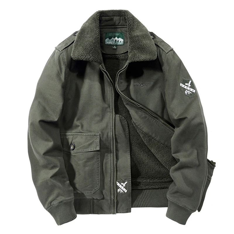 Winter Men's Thick Fleece Cotton Jacket Casual Warm Coat for Men Cotton Outerwear