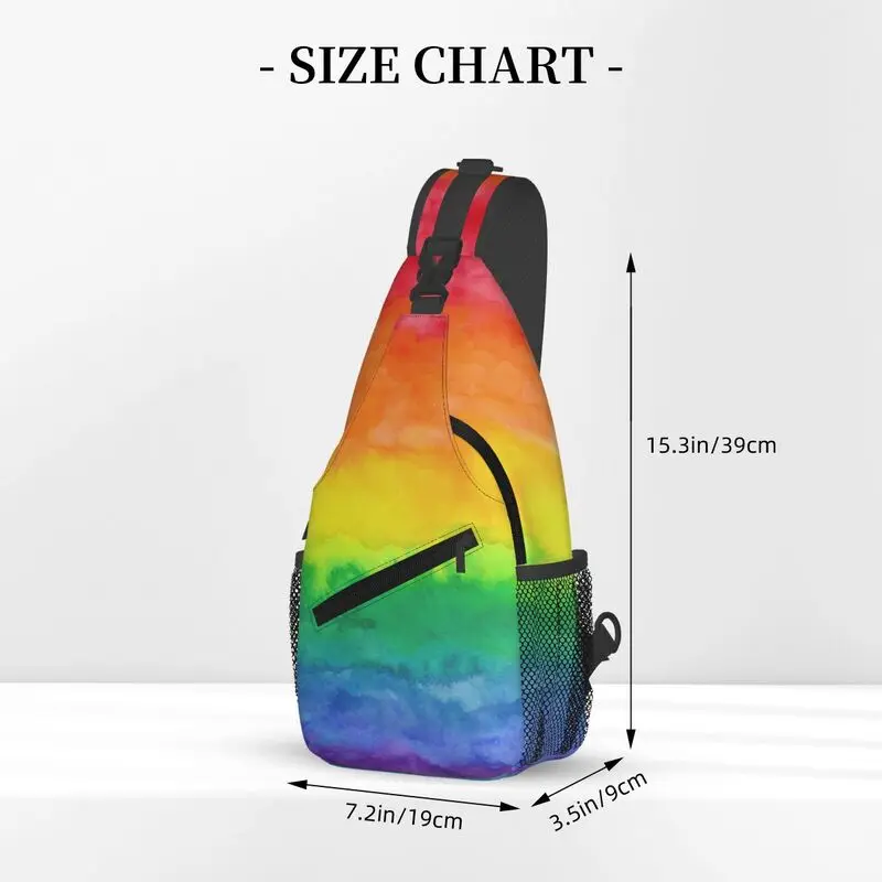 Mochila de hombro personalizada para hombres, bolso de viaje con bandera de arco iris, LGBT, Orgullo Gay, cruzado en el pecho, mochila de día