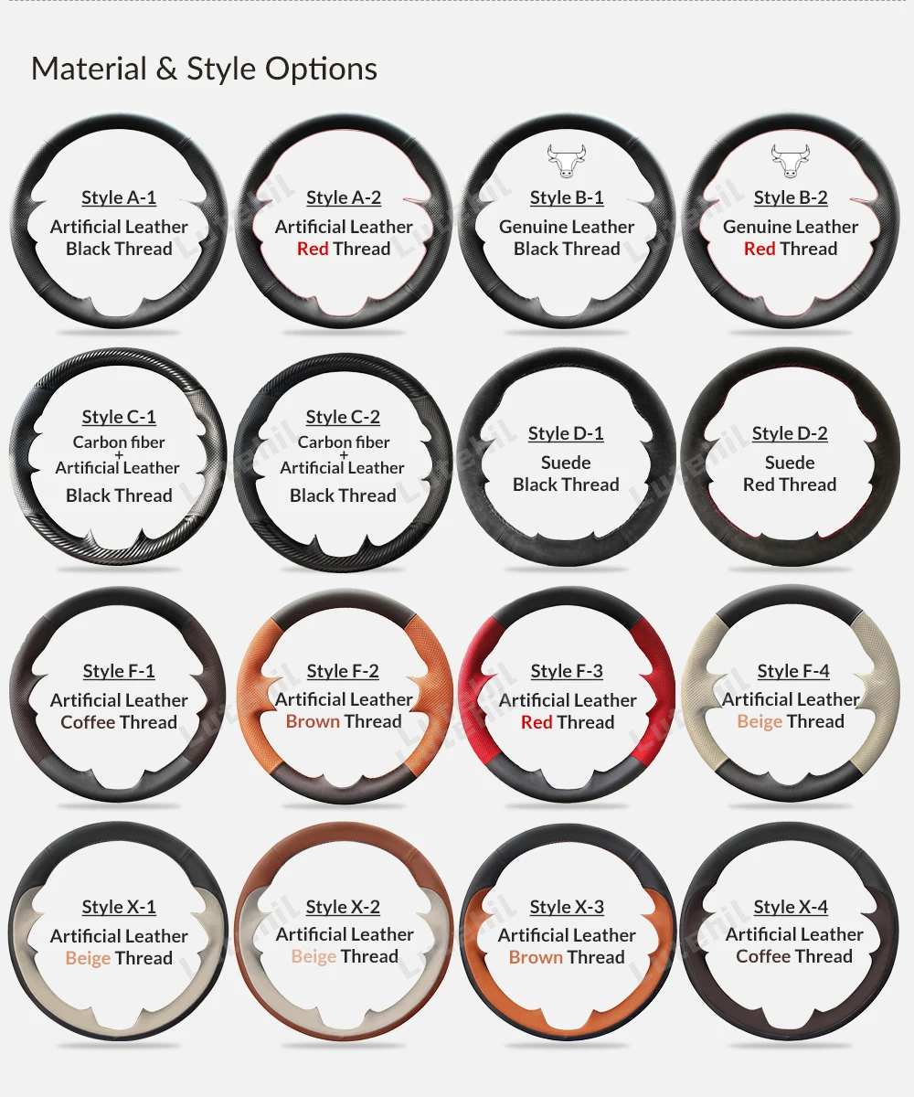 Für Volvo S40 2004-2012 V50 2005-2011 C30 2010-2013 Maßgefertigter DIY Auto-Lenkradbezug 4 Materialien Zubehör Kunstleder – Detail 10