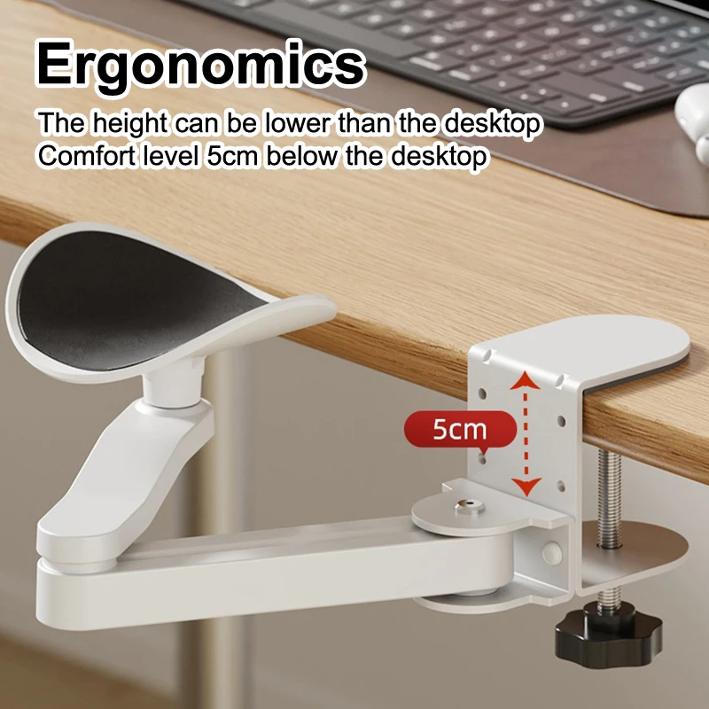 

Computer Desk Arm Rest Pad Ergonomic Armrest Wrise Support Adjustable Rotate Extender Mouse Pad Armrest Bracket For Home Office