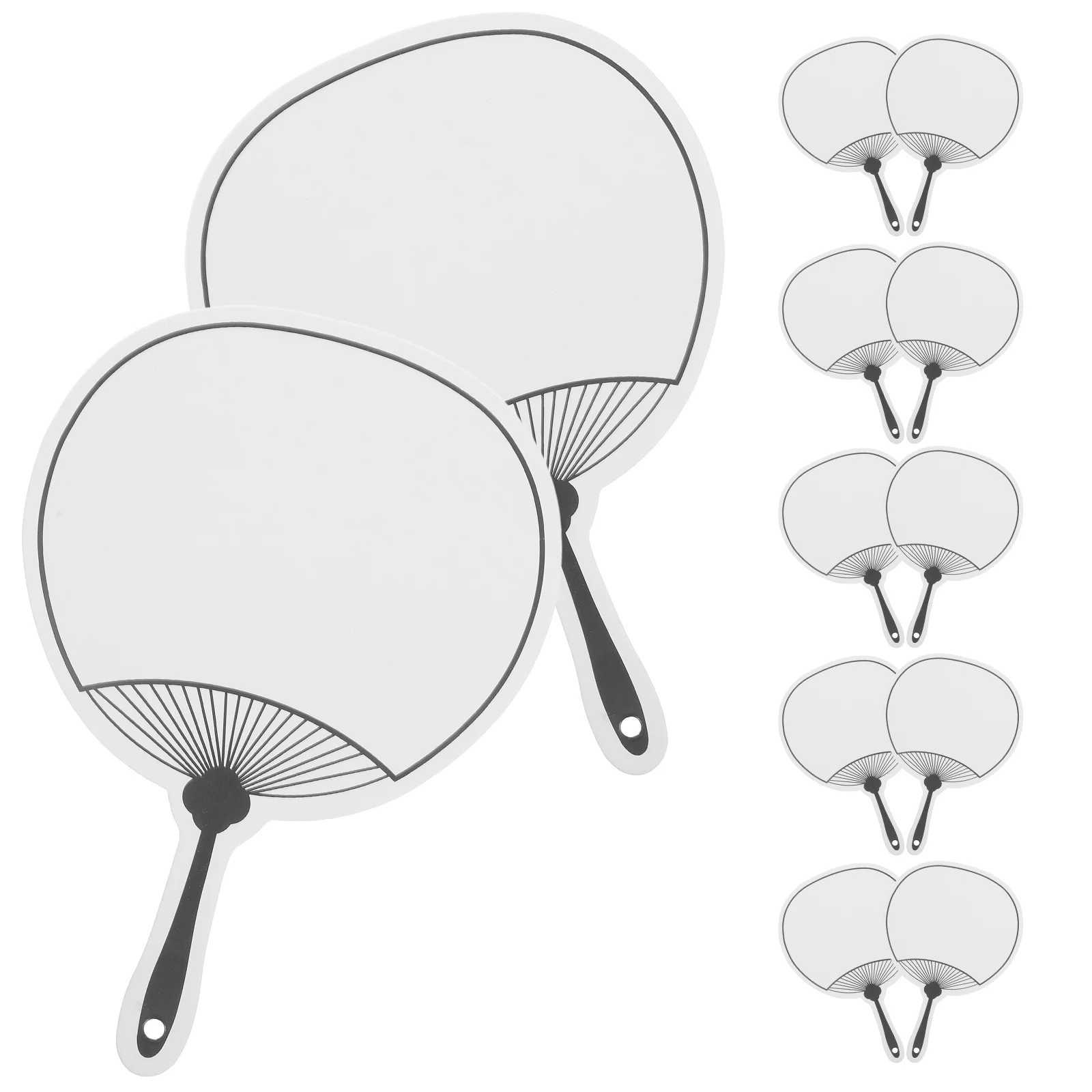 

12 PCS Blank Fan Bookmarks for Diy Art Projects Paper Arts with Hole Presents Tags
