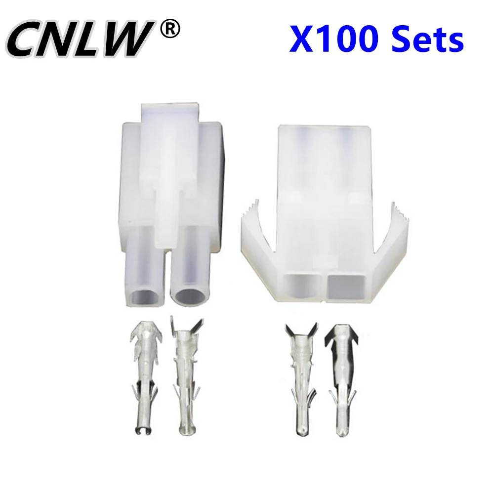 

100 Sets 2 Pin L6.2 Connector Plug with Wings Male and Female Air Docking Connector 6.2mm Pitch Electrical Connector