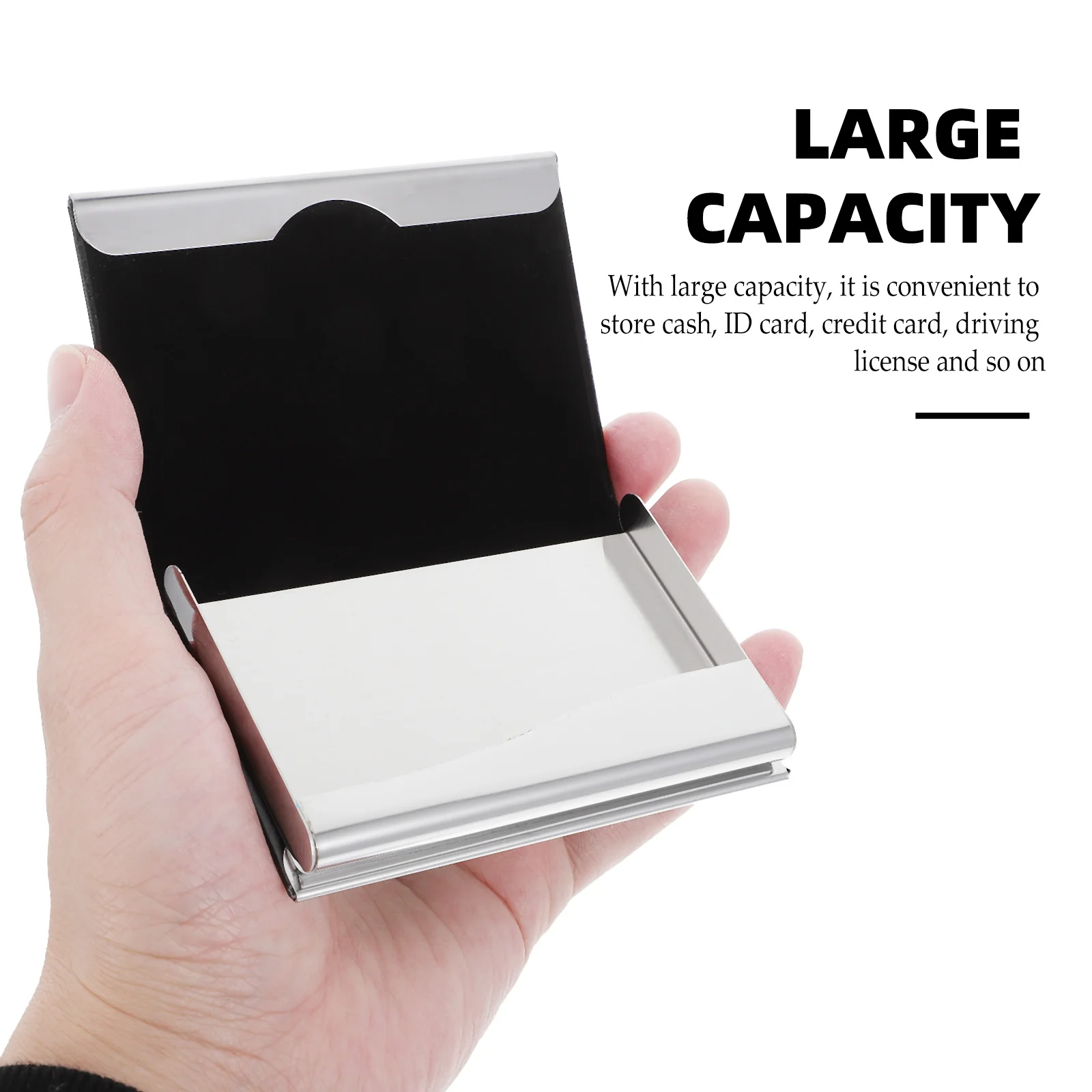 

Holder For Men Business Credit Wallet Organizer Large Capacity Storage Stainless Name Case Gift Birthday