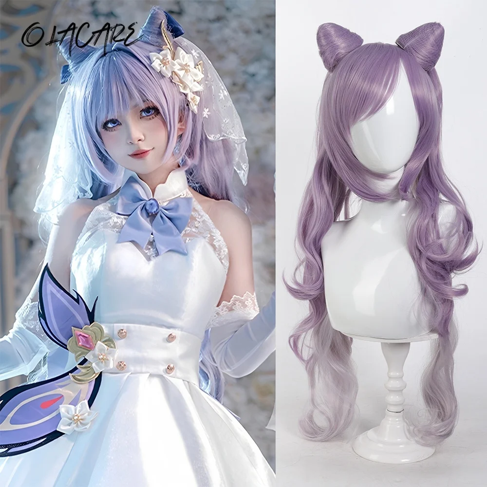 OLACARE Long Synthetic Hair White Purple Red Cosplay Wigs Party Black Hair Straight Wig Hairpiece for Women