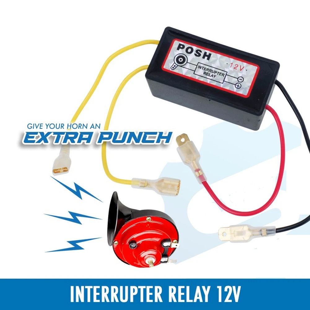 

12V Horn Interrupter Relay Motorcycle Horn Relay Electric Snail Horn Relay for Motorcycle Electric Bike Horns