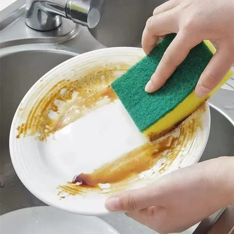 Magic Cleaning Sponges Double-sided Reusable Kitchen Sponge Wipes Pan Pot Dishwashing Scouring Tools Reusable Dishwashing Sponge