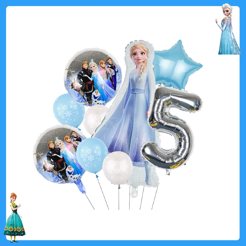 Disney Elza Frozen Birthday Party Decoration Tableware Balloons The Snow Queen Theme Party Supplies Cup Plate Banner Background