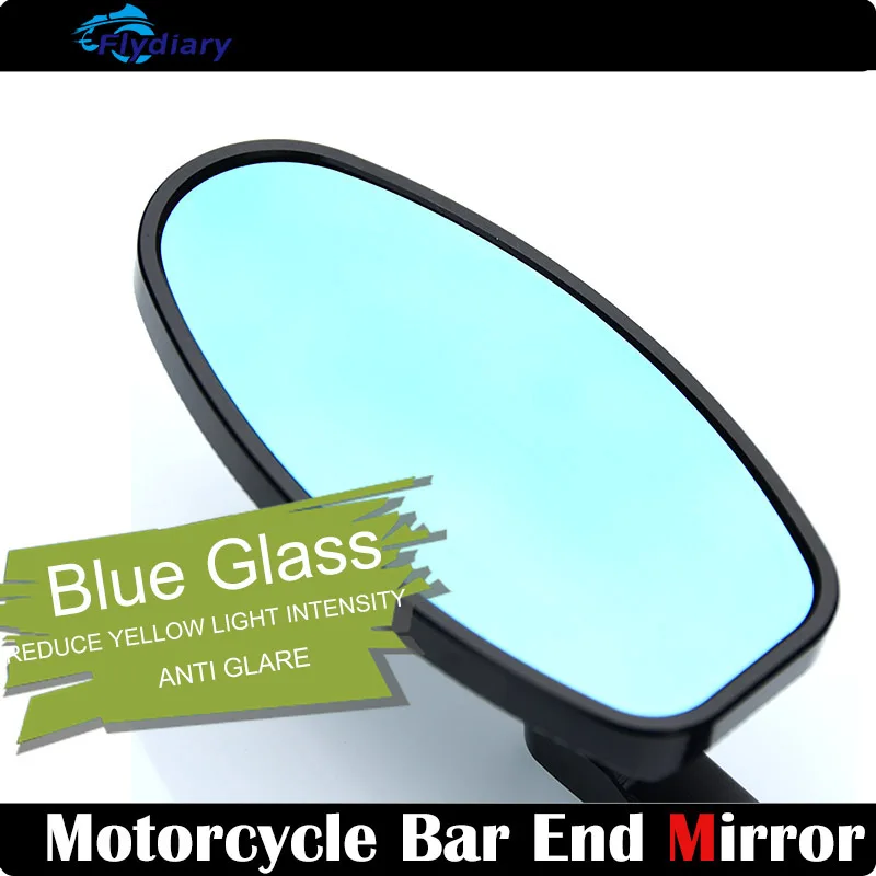 Motorcycle Mirror Handlebar End Side Mirrors Rear View Wide 7/8