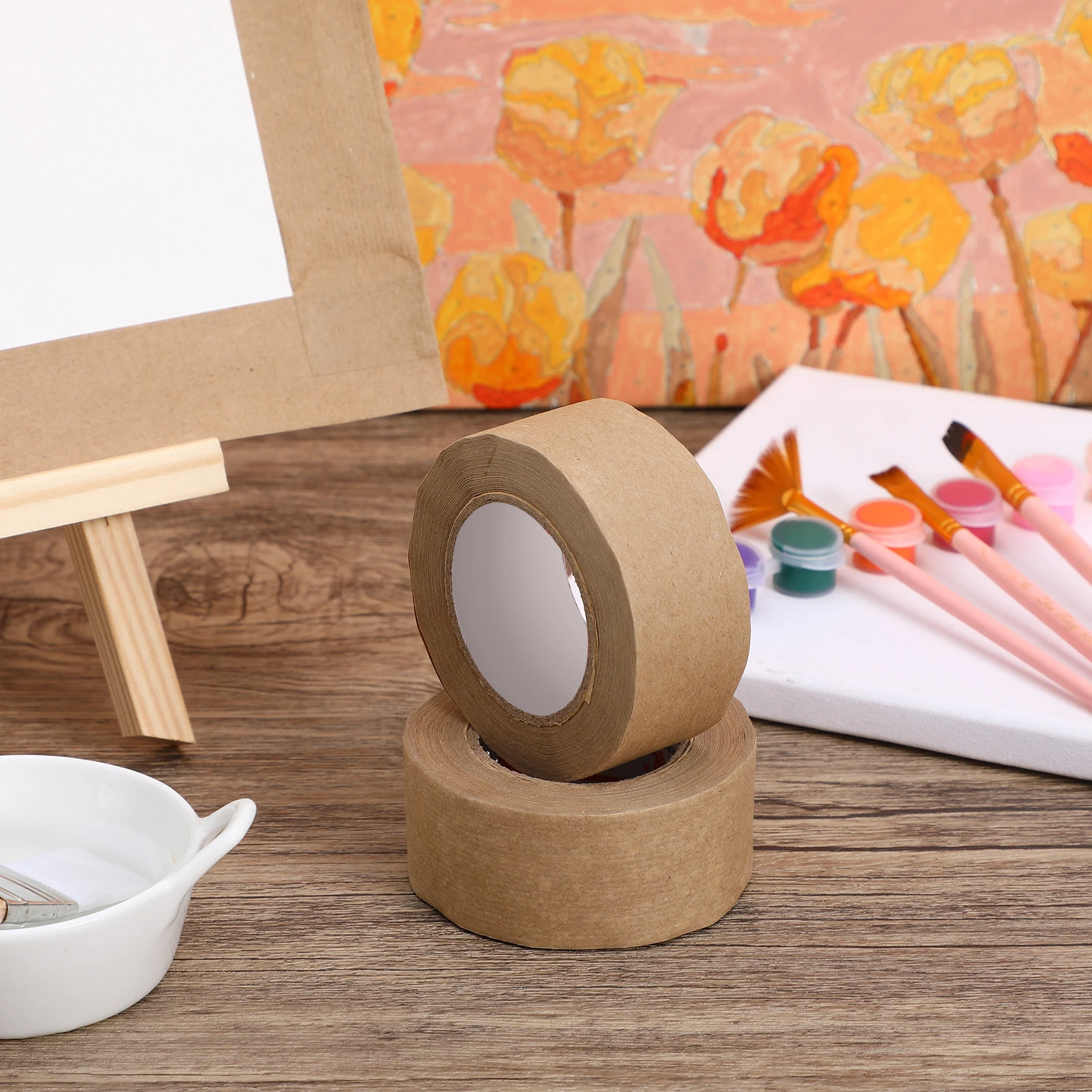 

2pcs Water Tape Artwork Protection Watercolor Painting Framing Picture Tape For Framing Paper Packing Sealing Supply Kraft