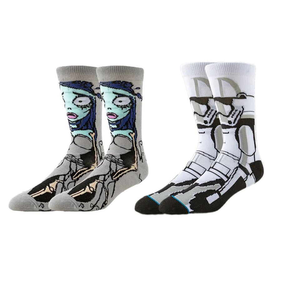 Potdemiel 男性女性トレンディなノベルティ漫画アニメ靴下ヒップホップストリートファッションカジュアルショートボートインビジブルソックス 2/6 ペア