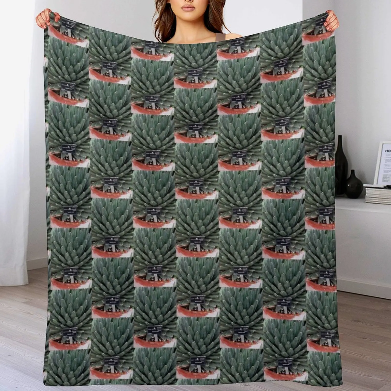 Manta con foto de planta de Agave Victoria para bebés, hermosas mantas individuales para niños