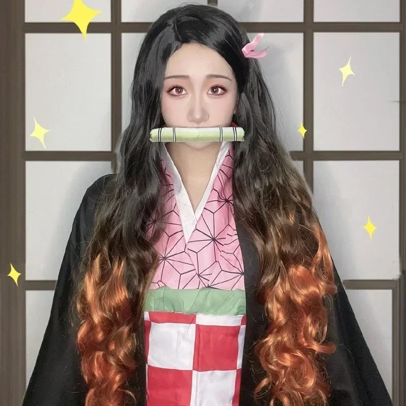 

☣2026 Anime Cosplay Costume Zenitsu Agatsuma Kimono Set Adult Unisex Halloween Outfit Wig☣~!