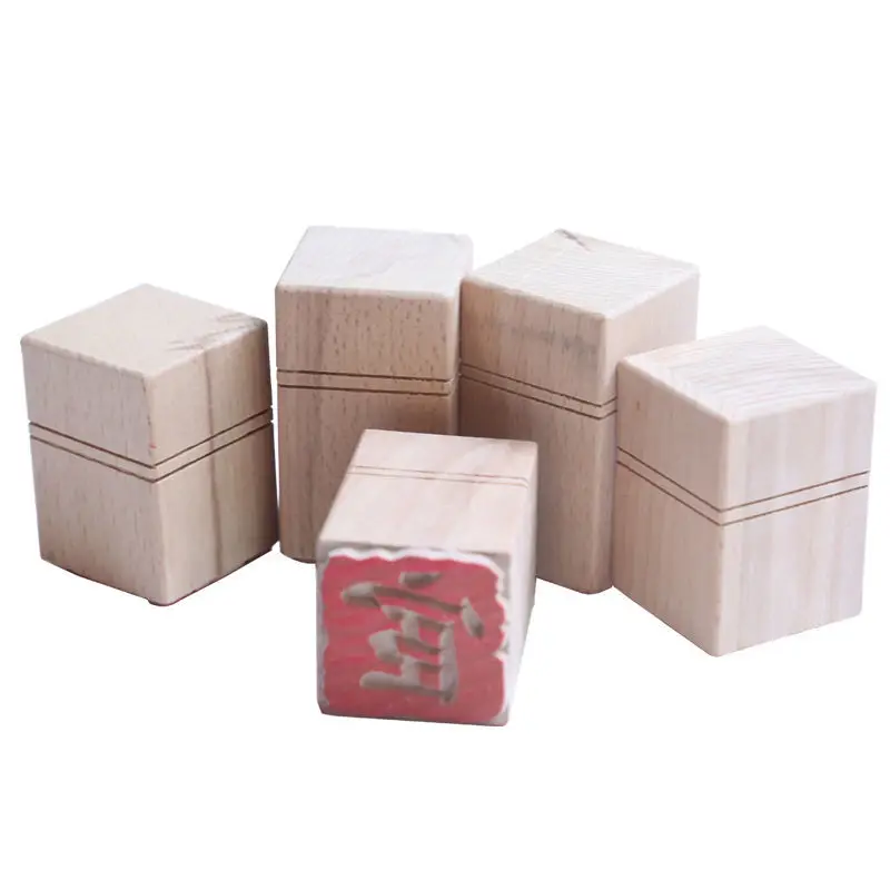 Solid wood hundred surnames seal kindergarten Sinology Museum displays teaching aids beech seal teaching props