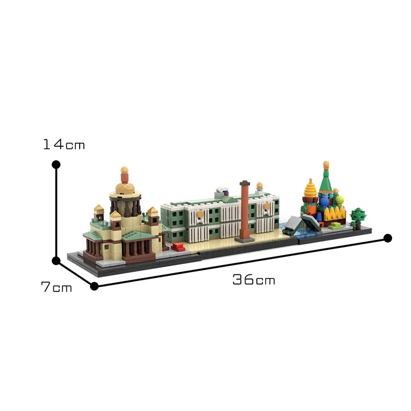 Saint Petersburg Miniature Skylines Building Block MOC-42108 Savior Cathedral Landmarks Brick Model Kid Brain Puzzle Toys Gift