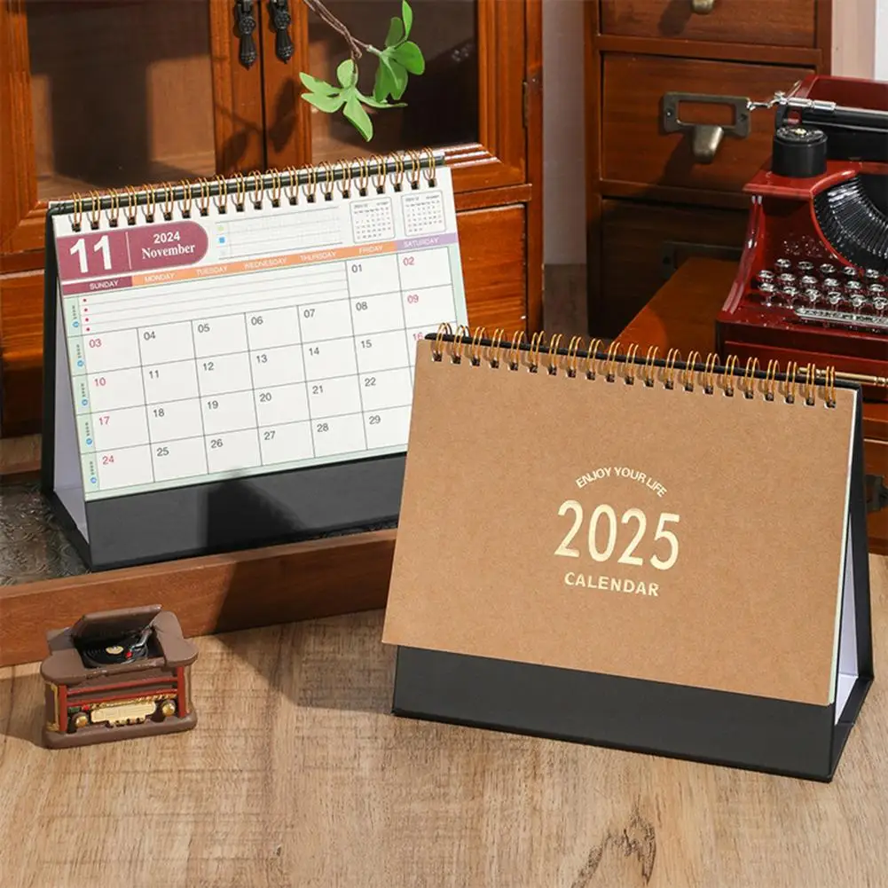 2025 Desk Calendar 2025 Small Standing Desk Calendar for Home Office Organization Scheduling Monthly Planner Memo for Efficient