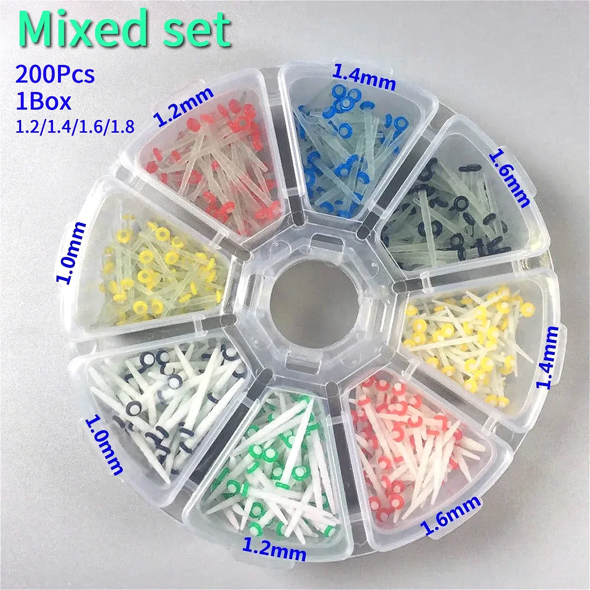 

200Pcs/Set Dentistry Quartz Glass Fiber Pile Drill Bit Root Canal Suite for Oral Cavity Repair Orthodontics Nursing Material Lab