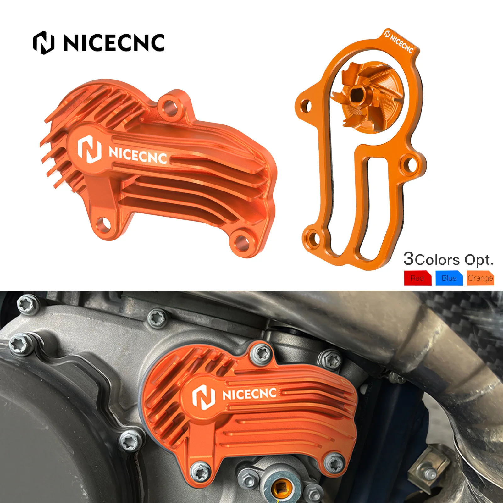 

NICECNC Water Pump Cover & Water Pump Impeller Cooler Kit For KTM EXC 250 EXC 300 XCW 300 2020-2023 SX 250 XC 250 300 2019-2022