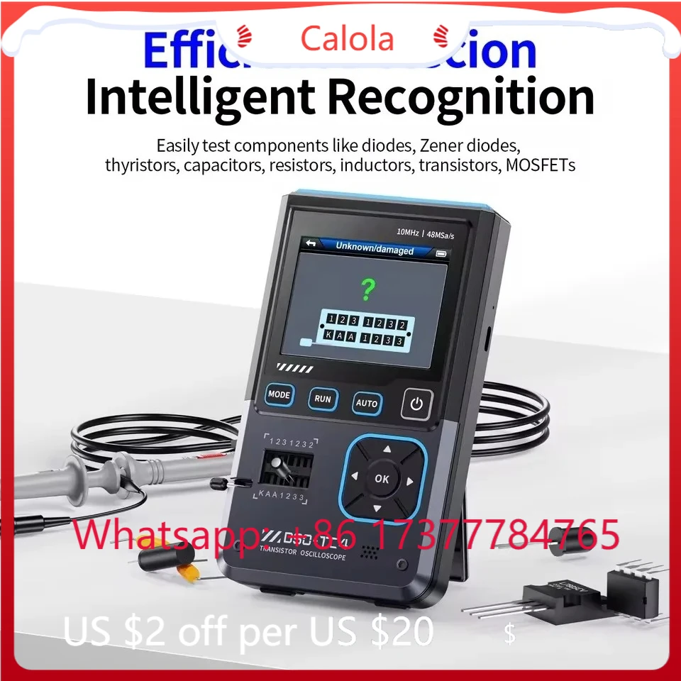 10MHz 48MS/s DSO-TC4 DSO-TC3 Digital Oscilloscope Transistor Tester with USB Charger Electronic Component Measuring Tool