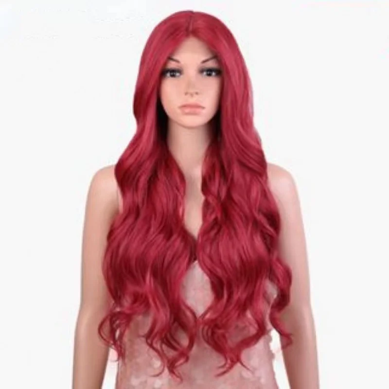 

New European and American style , long curly wavy women's wigs, synthetic fiber headgear