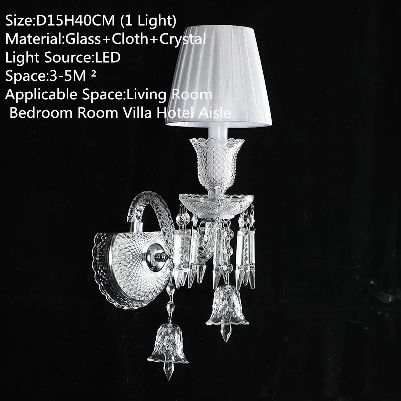 SEAN Europeu Vela Cristal Lâmpada de Parede LED Luxo Sala de Estar Quarto Sala de Estudo Hotel Villa Modelo Sala Corredor Luz de Parede