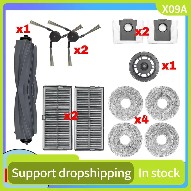 

X09A Accessories For Dreame X40 Ultra / L40 Ultra Robot Vacuum Cleaner Spare Parts Main Brush Filter Dust Bag Mop Pad