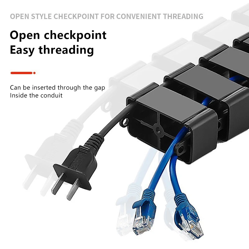 Organizzazione del cavo del serpente del punto di lavoro del rivestimento del cavo del nucleo del filo da 78 cm sotto il canale di protezione del cavo della scrivania