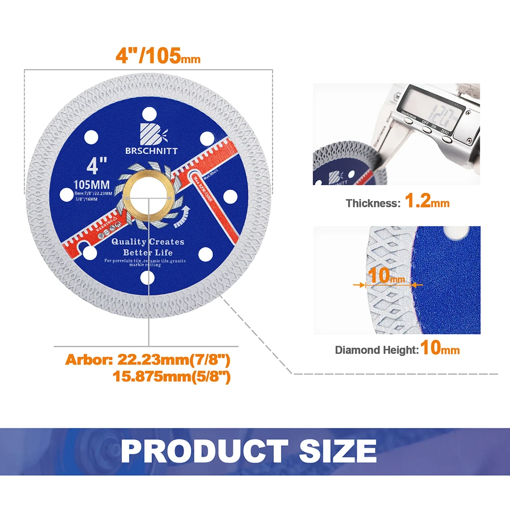 BRSCHNITT-Mini Saw Cutting Disc, Diamond Saw Blade for Tile, Granite, Concrete, Marble, Porcelain, Dia