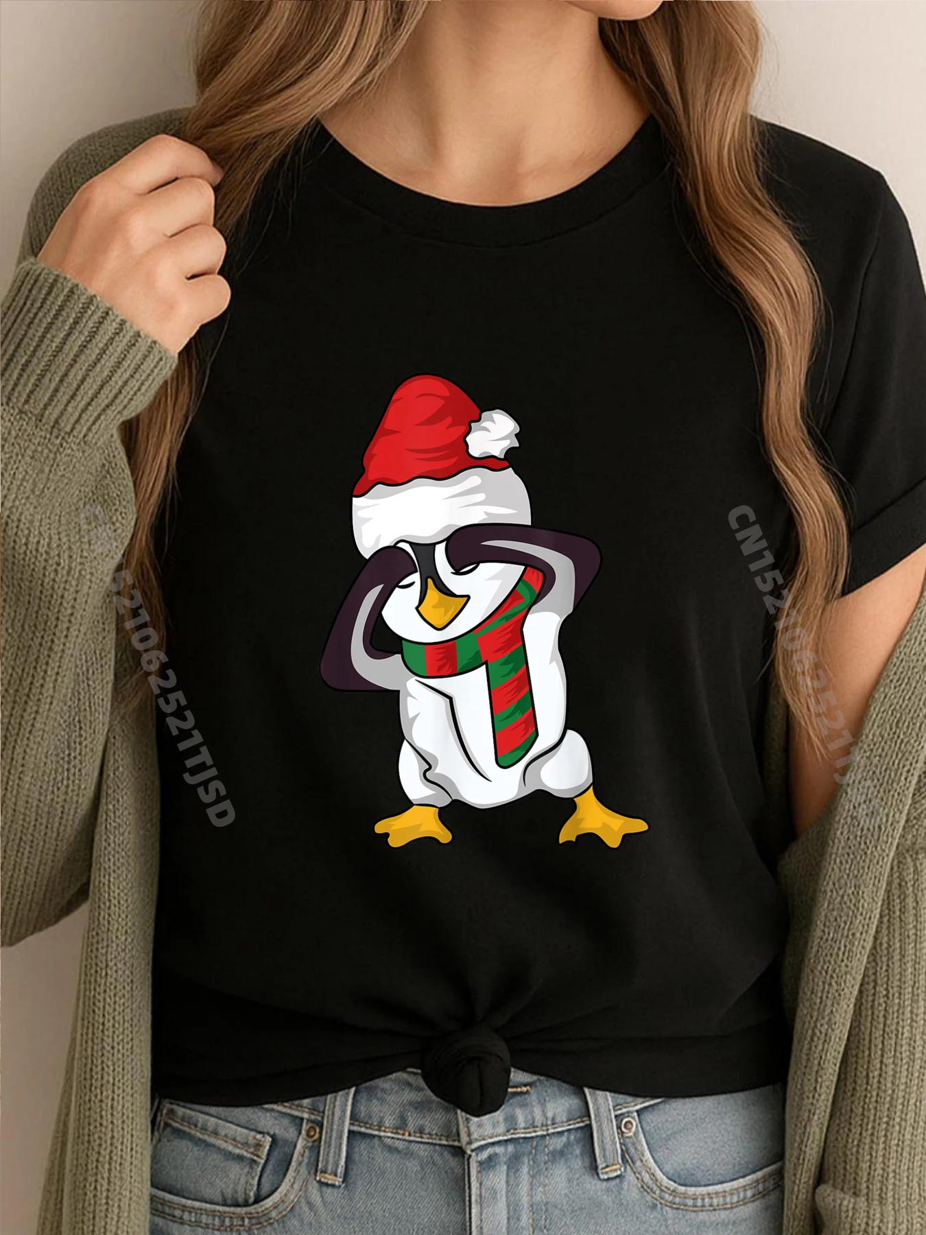 

Рождественские однотонные футболки Penguin Griddy Dance, оптовая продажа, женские новые рубашки и футболки на Пасху