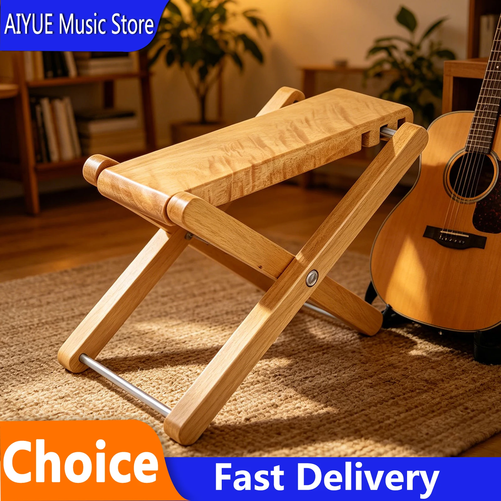 IRIN Guitar Footrest 3 Adjustable Height Wooden Folding Guitar Foot Stool Pedal Footboard Guitar Accessory With Storage Bag