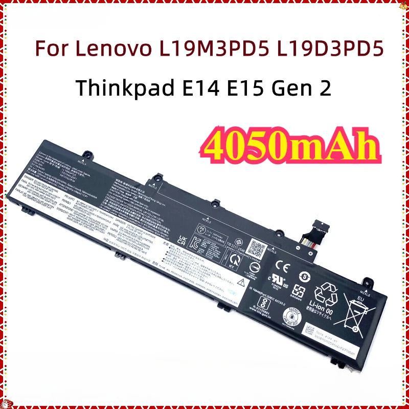 New L19M3PD5 L19D3PD5 45W Laptop Battery for Lenovo Thinkpad E14 E15 Gen 2 5B10X02594 5B10X02606 TP00117A TP00116C L19C3PD5