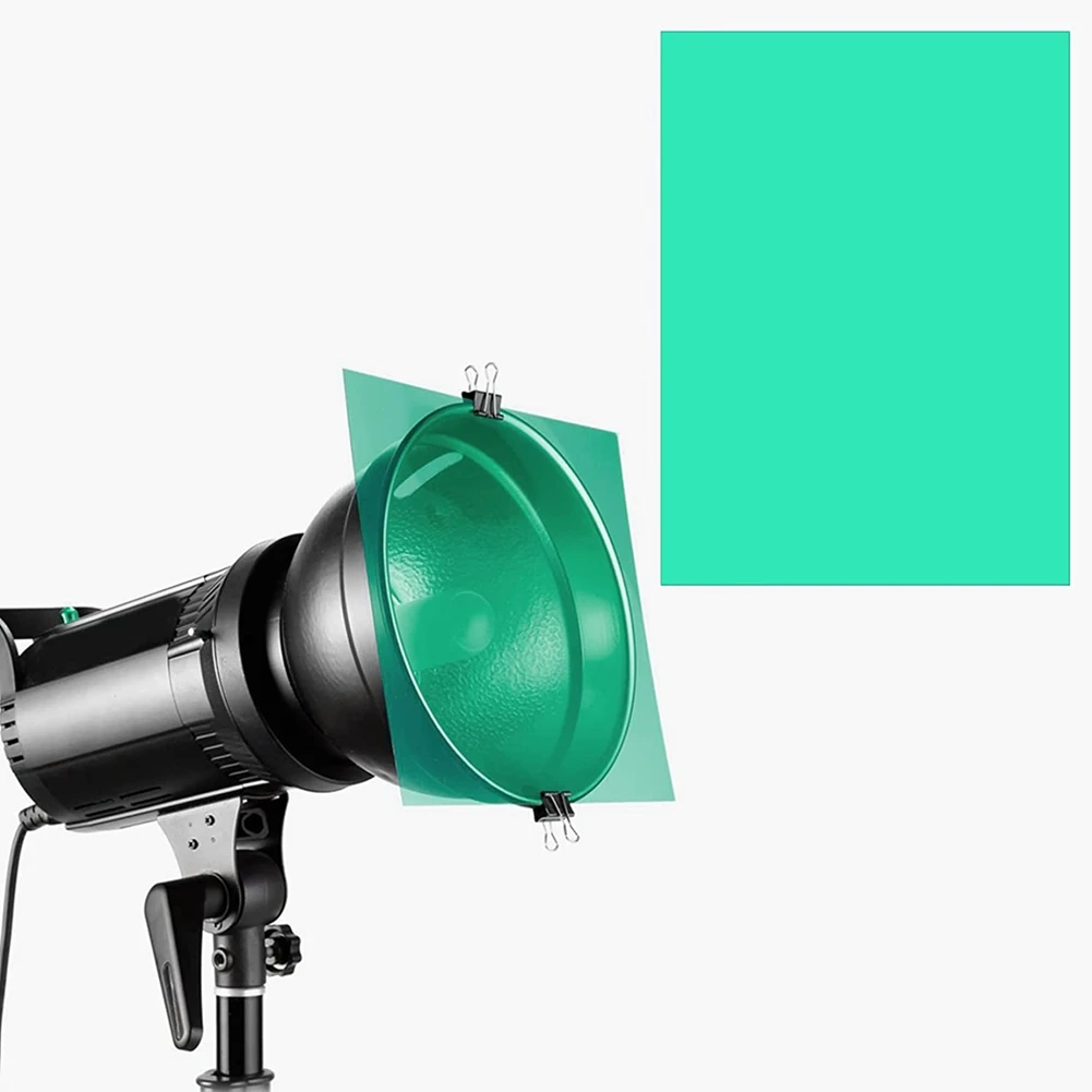 9 buah Filter cahaya koreksi warna lapisan atas berwarna Filter pencahayaan Film untuk Film,Video, foto, panggung (hijau)