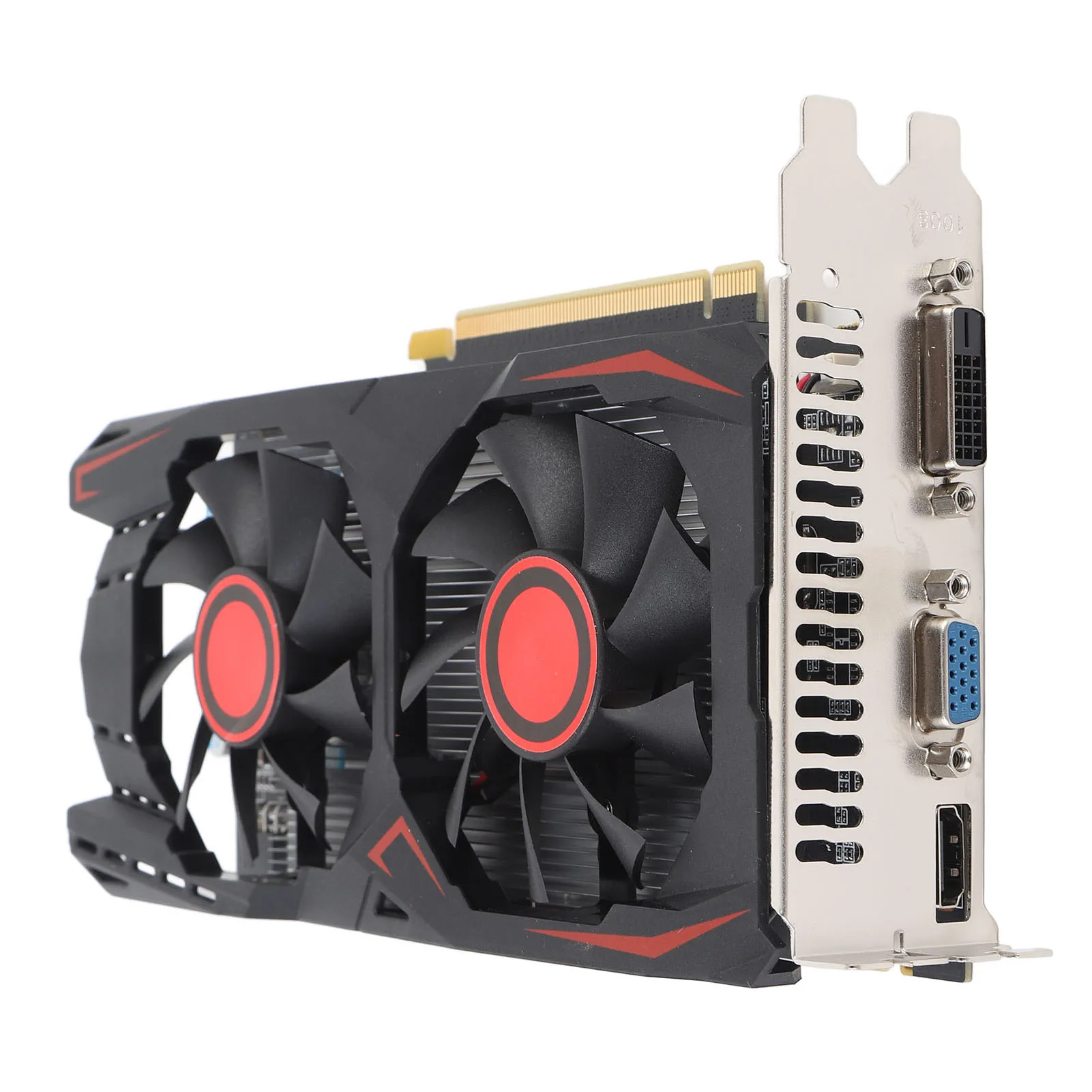 بطاقة رسومات الألعاب PCIE 2.0 16X فتحة مزدوجة مروحة HD واجهة الوسائط المتعددة بطاقة الرسومات منخفضة الضوضاء DVI VGA واجهة للعمل