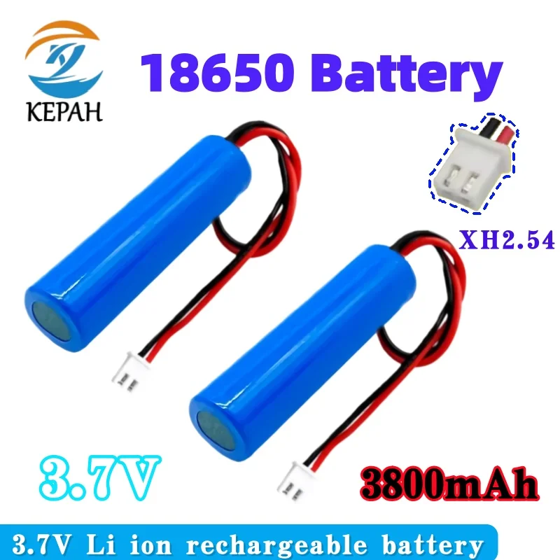18650 3.7V Industrial-Grade Emergency Battery｜3800mAh with Xh2.54 Line & Spare Plug, High Cycle Life Li-ion