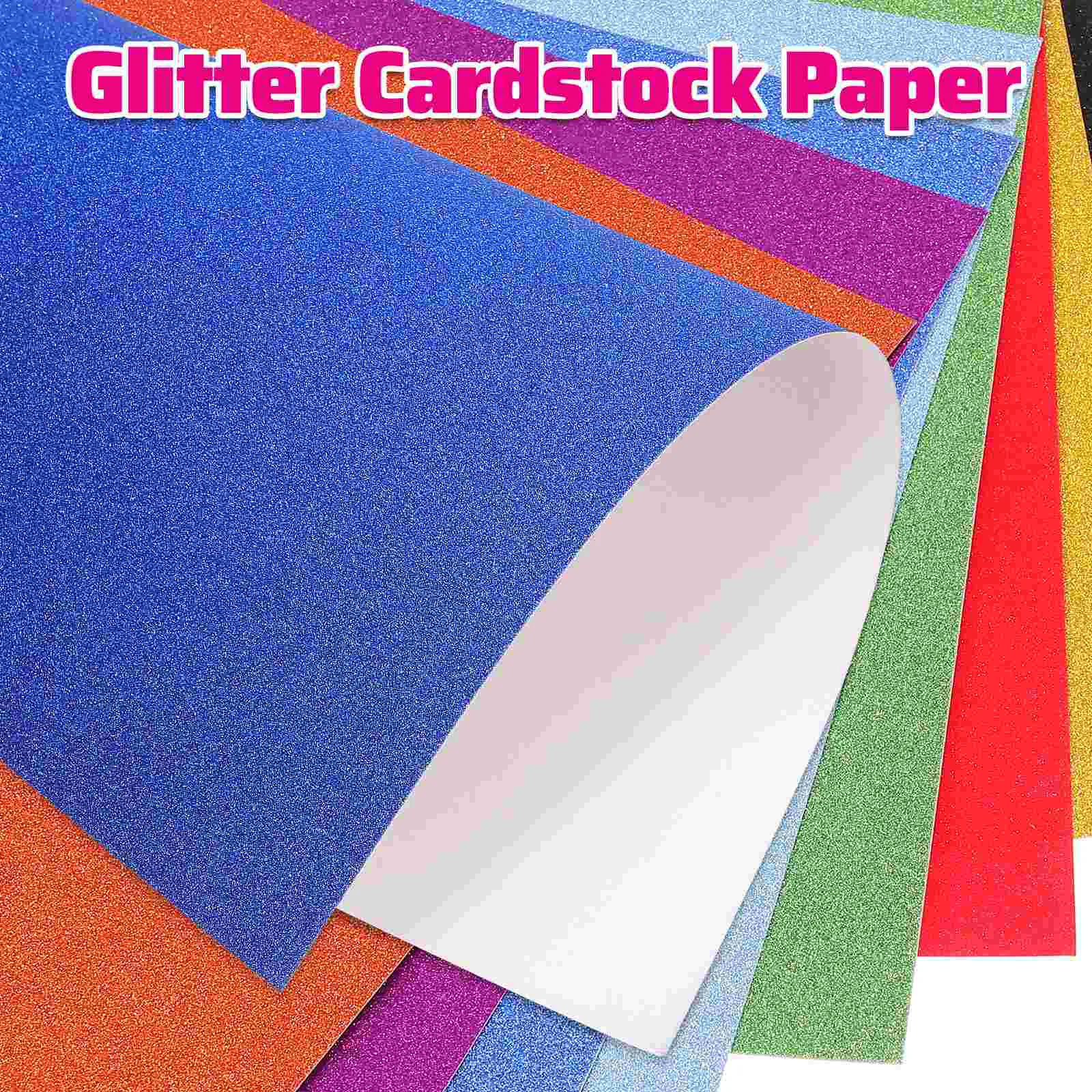 60 Sheets Gold Powder Cardstock Paper Mixed Colors Vibrant Glitter Effect Suitable Size Universal Printing Cutting Needs