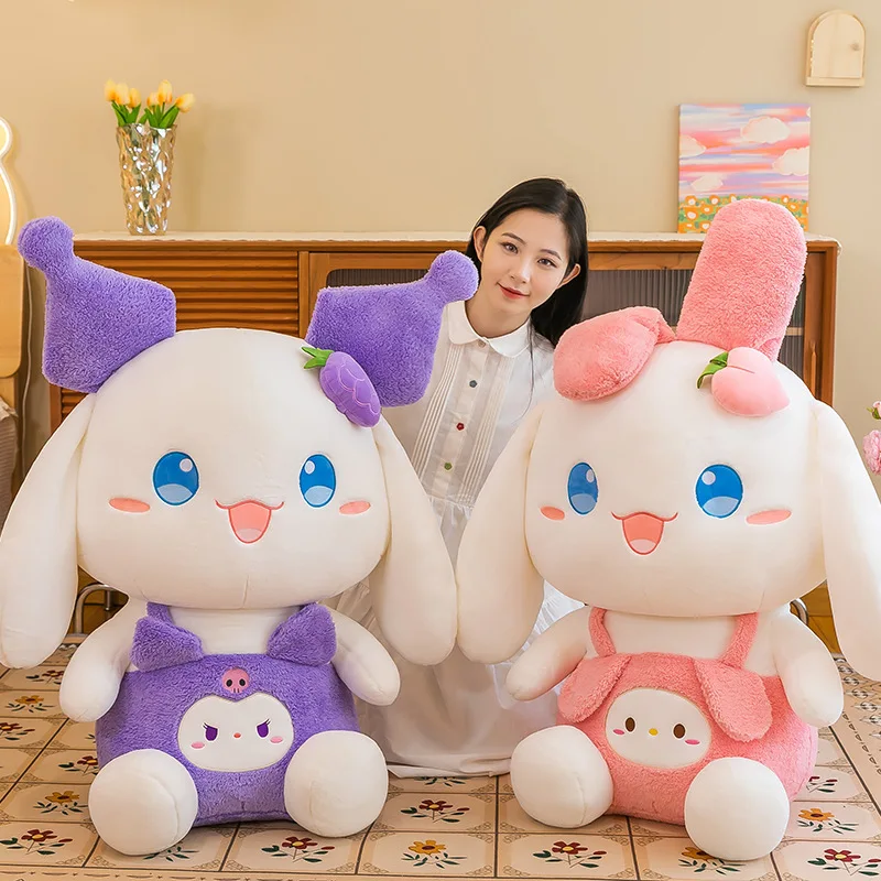 

New Large Size Succulent Grape Peach Rabbit Plushies Dolls Fruit Rabbit Plush Toy Pillow for Girl's Birthday Christmas Gift