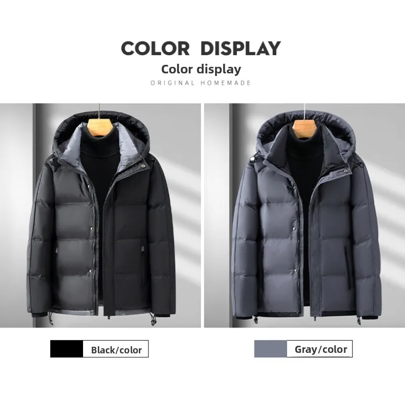 

Men's Outdoor Fishing Casual Windproof Waterproof Warm Down Jacket Winter Fashion Trend Slim Fit Comfortable Hooded Jacket