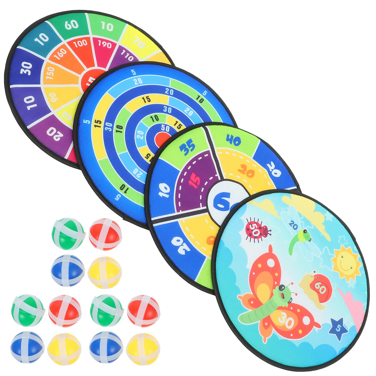 4 Sets Dart Plate Sticky Ball Toys Target Throwing Cloth Child Outdoor for Kids
