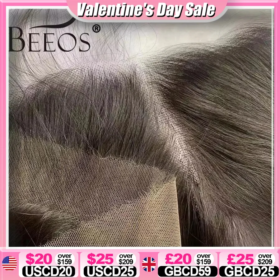 BEEOS Skinlike 13x6 HD lace Frontal Only Pre plucked Straight 6x6 5X5 HD Lace Closure Only Brazilian Human Hair 13x4 HD Frontal