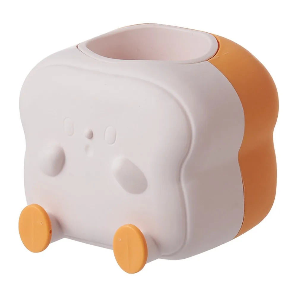 

Lovely Cartoon Toast Pen Holder Phone Holder Space Saving Makeup Brush Holder Cute Plastic Desktop Organizer Stationery