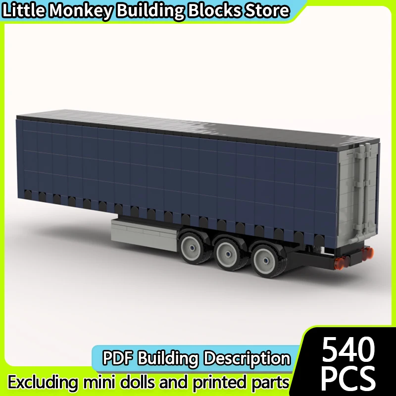 

City Car Model MOC Building Bricks 3 Axes Closed Tractor Trailer Modular Technology Children Holiday Gifts Assemble Toys Suit