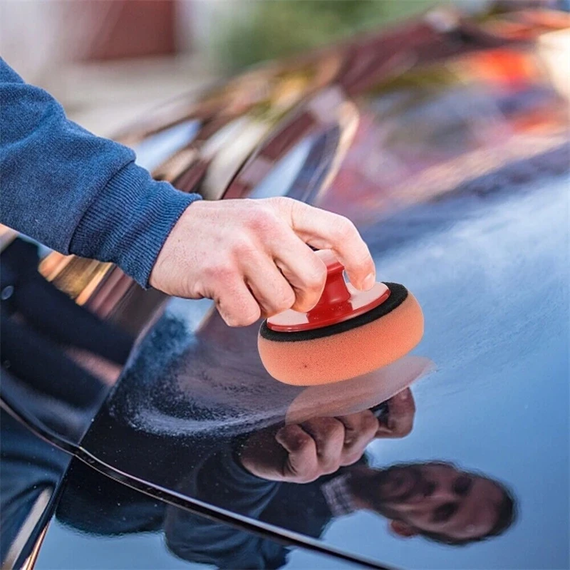 Almohadilla de pulido para lavado de coche, paño de limpieza de esponja, aplicador de microfibra para pulidor automático, mantenimiento de encerado,